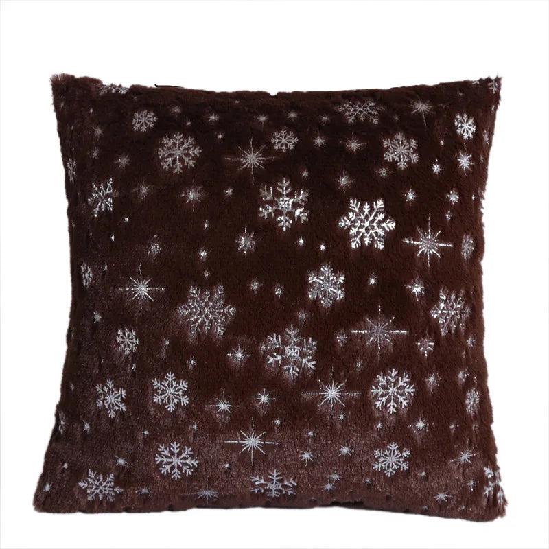 Plush Snowflake Pillow Cover