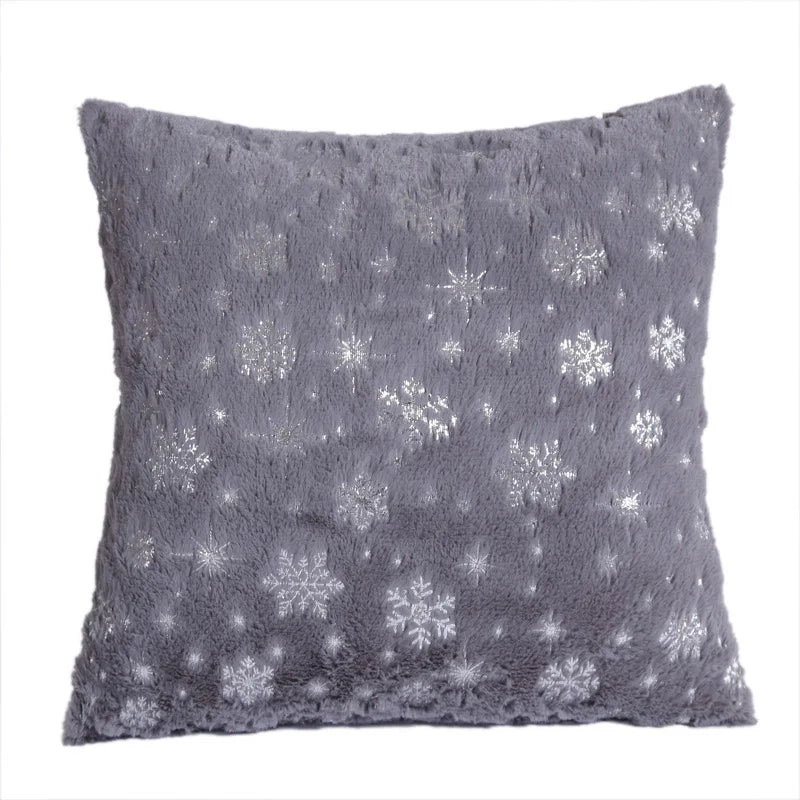 Plush Snowflake Pillow Cover