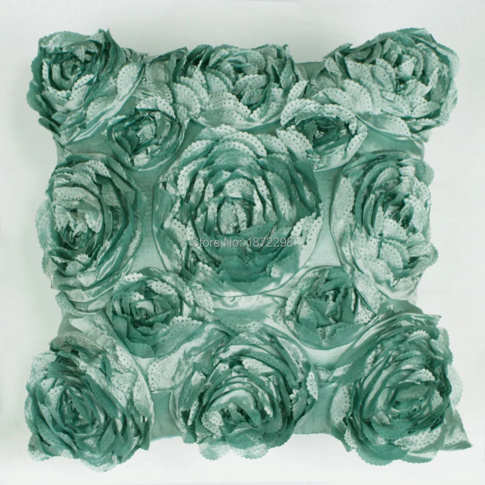 3D Rose Decorative Pillow Cover