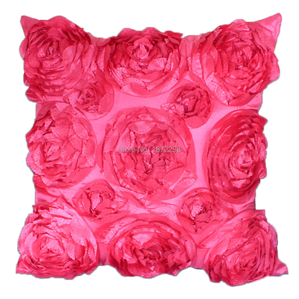 3D Rose Decorative Pillow Cover