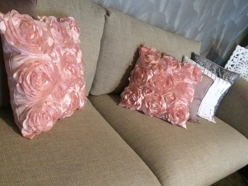 3D Rose Decorative Pillow Cover