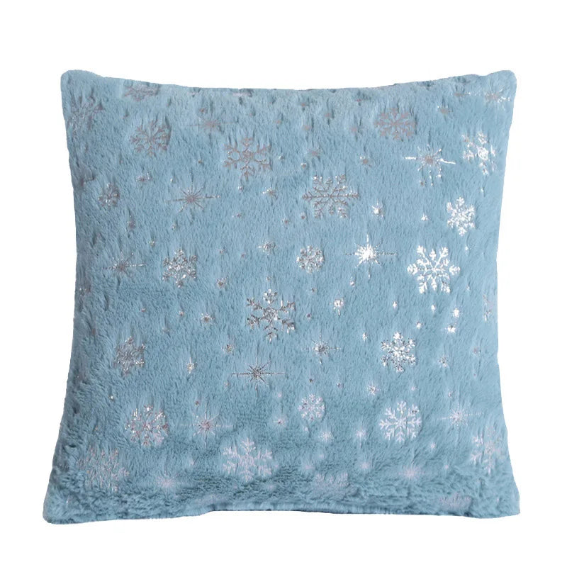 Plush Snowflake Pillow Cover