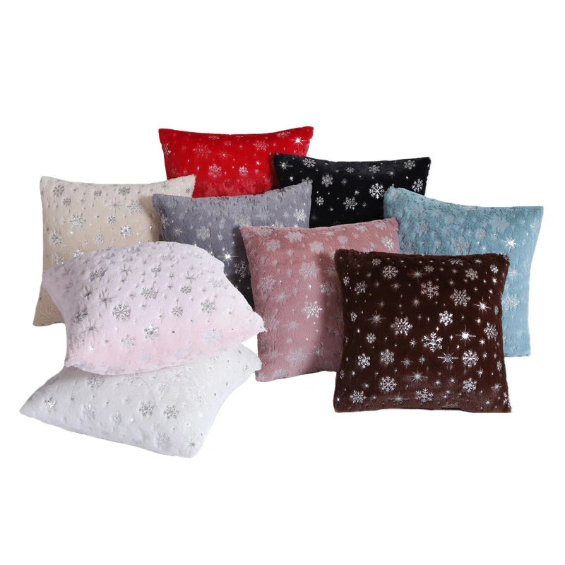 Plush Snowflake Pillow Cover