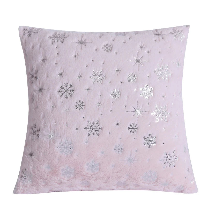 Plush Snowflake Pillow Cover