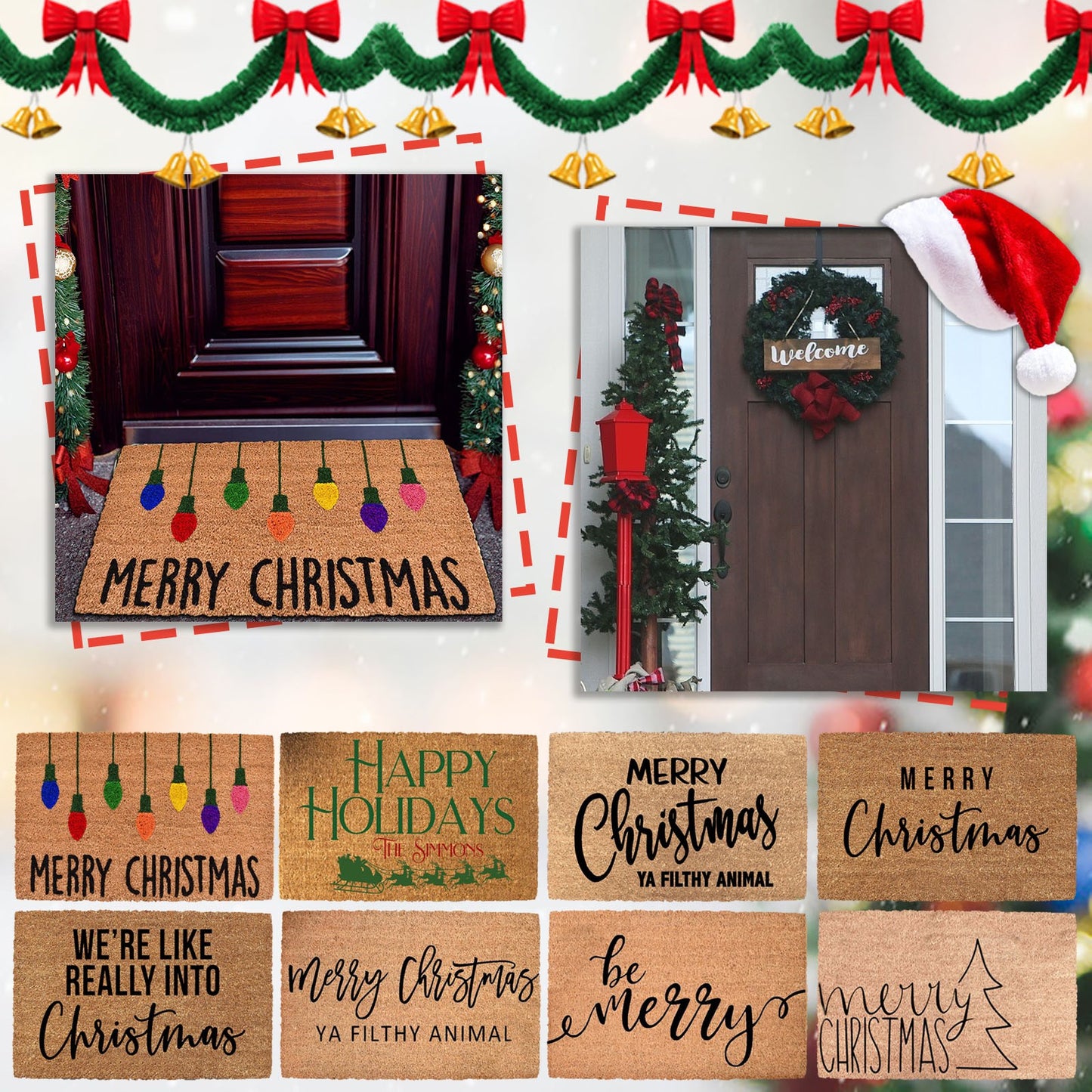 Christmas Theme Non-Slip Front Door Mat