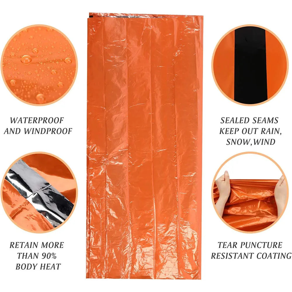 Emergency Sleeping Bag- Ultra Waterproof Mylar Thermal Blanket