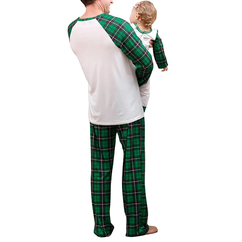 Green Plaid Family Matching Christmas Pajama Set