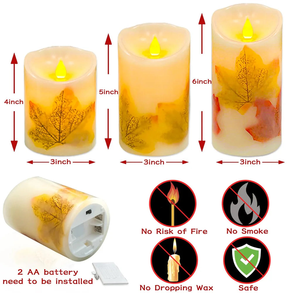 Autumn Flickering Flameless Candles