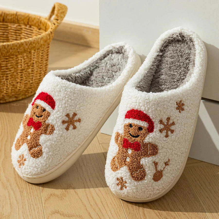 Slippers- Women Christmas Gingerbread Man