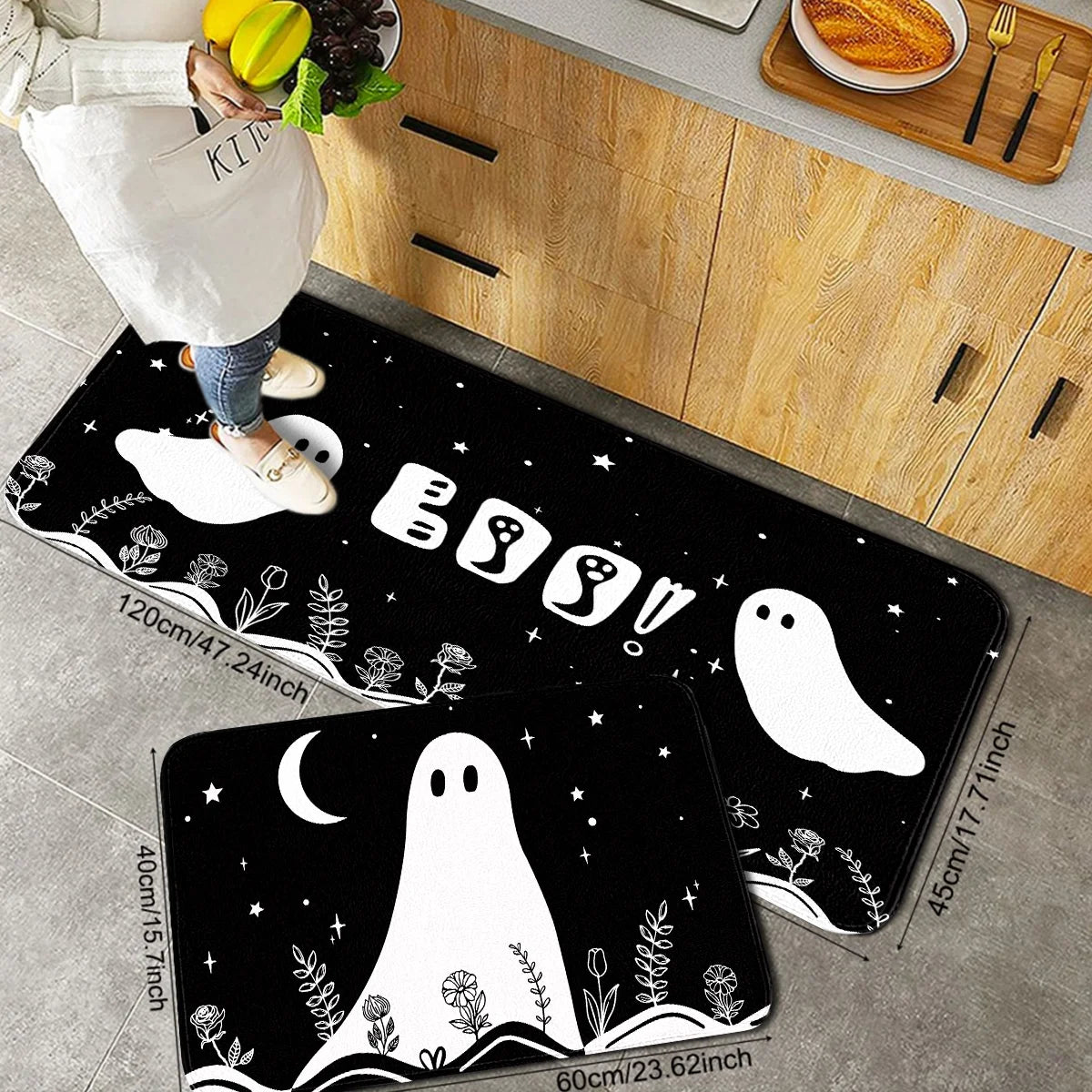 Halloween Ghost Pattern Door Mat