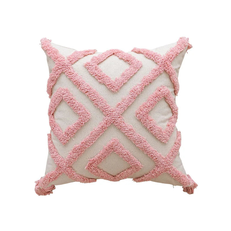 Nordic Pink Valentine's Day Pillow Cover