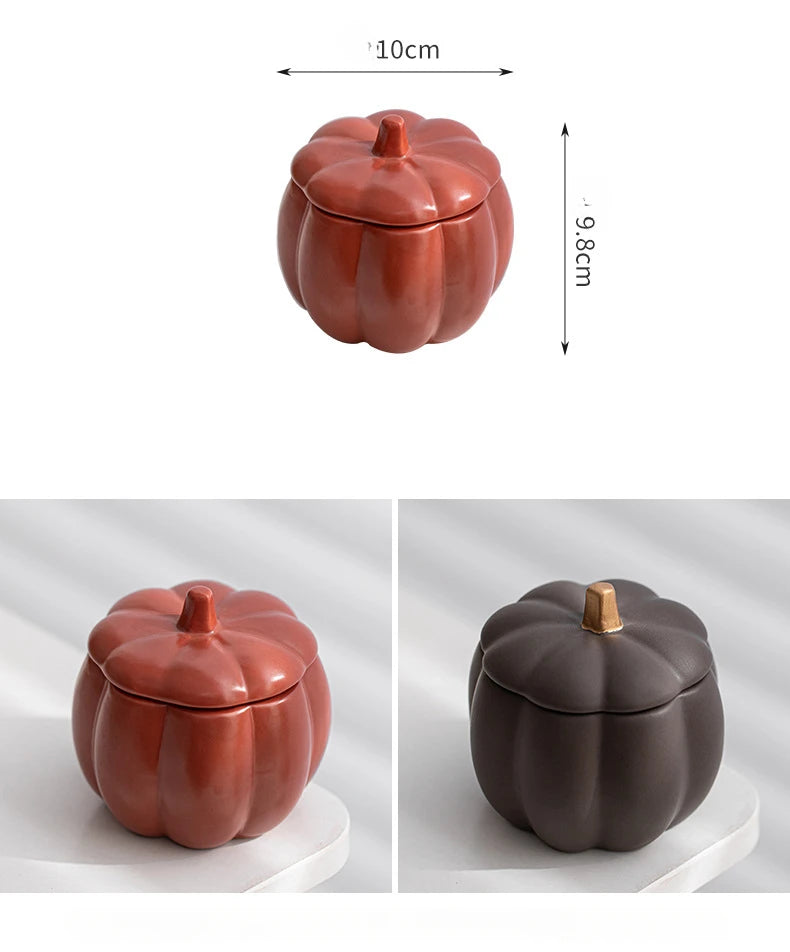 Ceramic Pumpkin Candle Cups