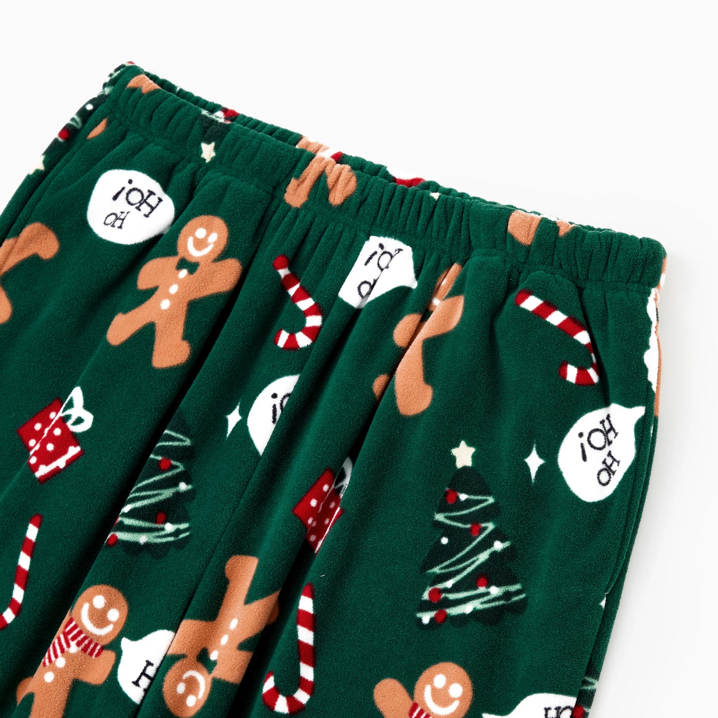 Green Gingerbread Family Christmas Pajama Set