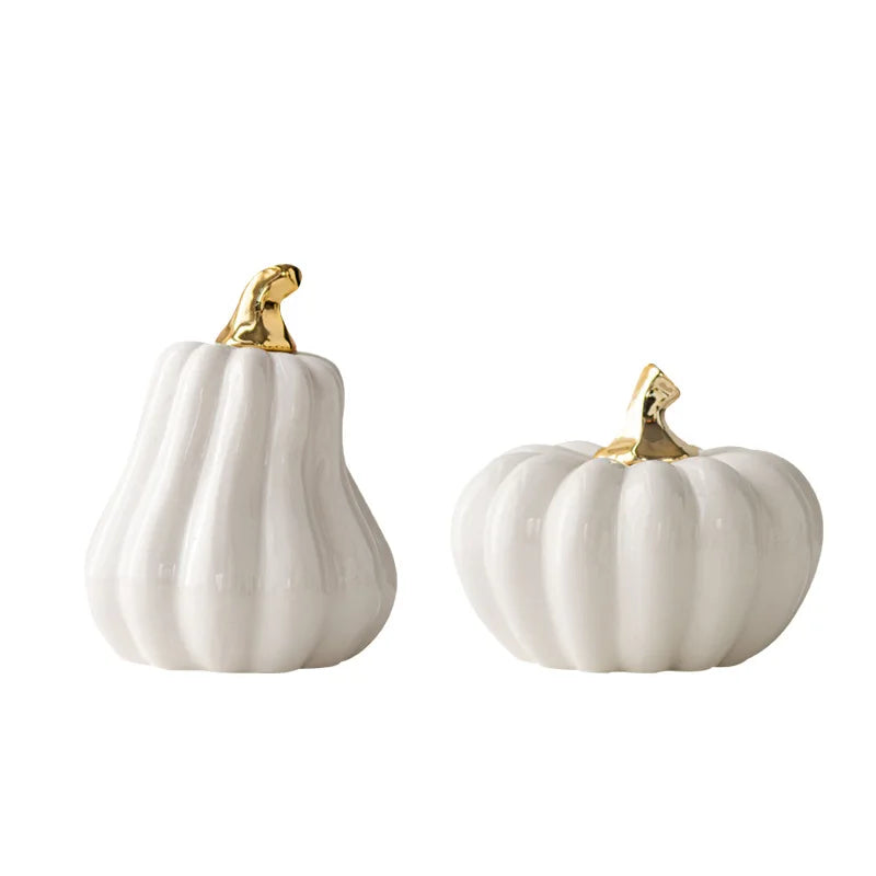 Nordic Creative White Ceramic Pumpkin Decor