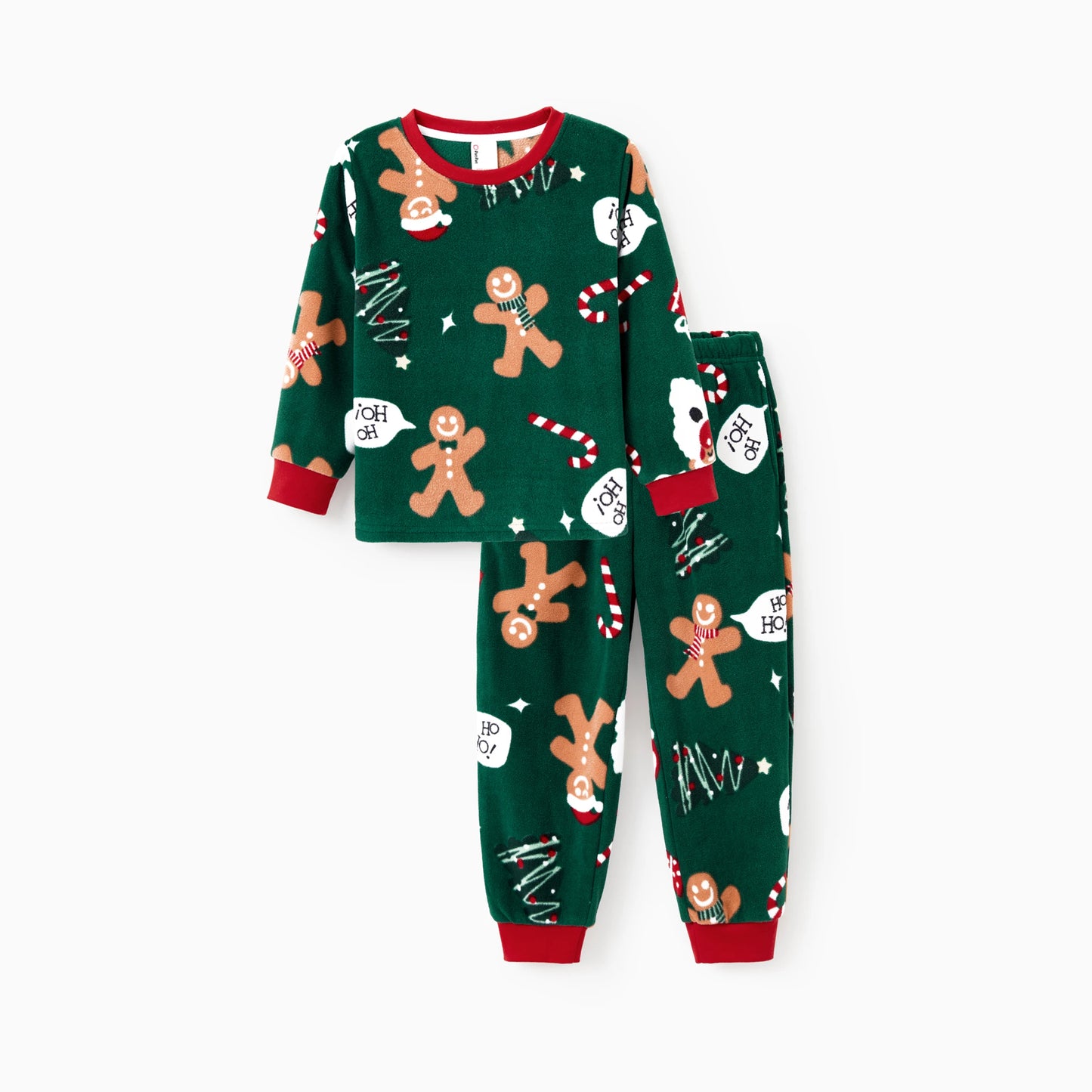 Green Gingerbread Family Christmas Pajama Set