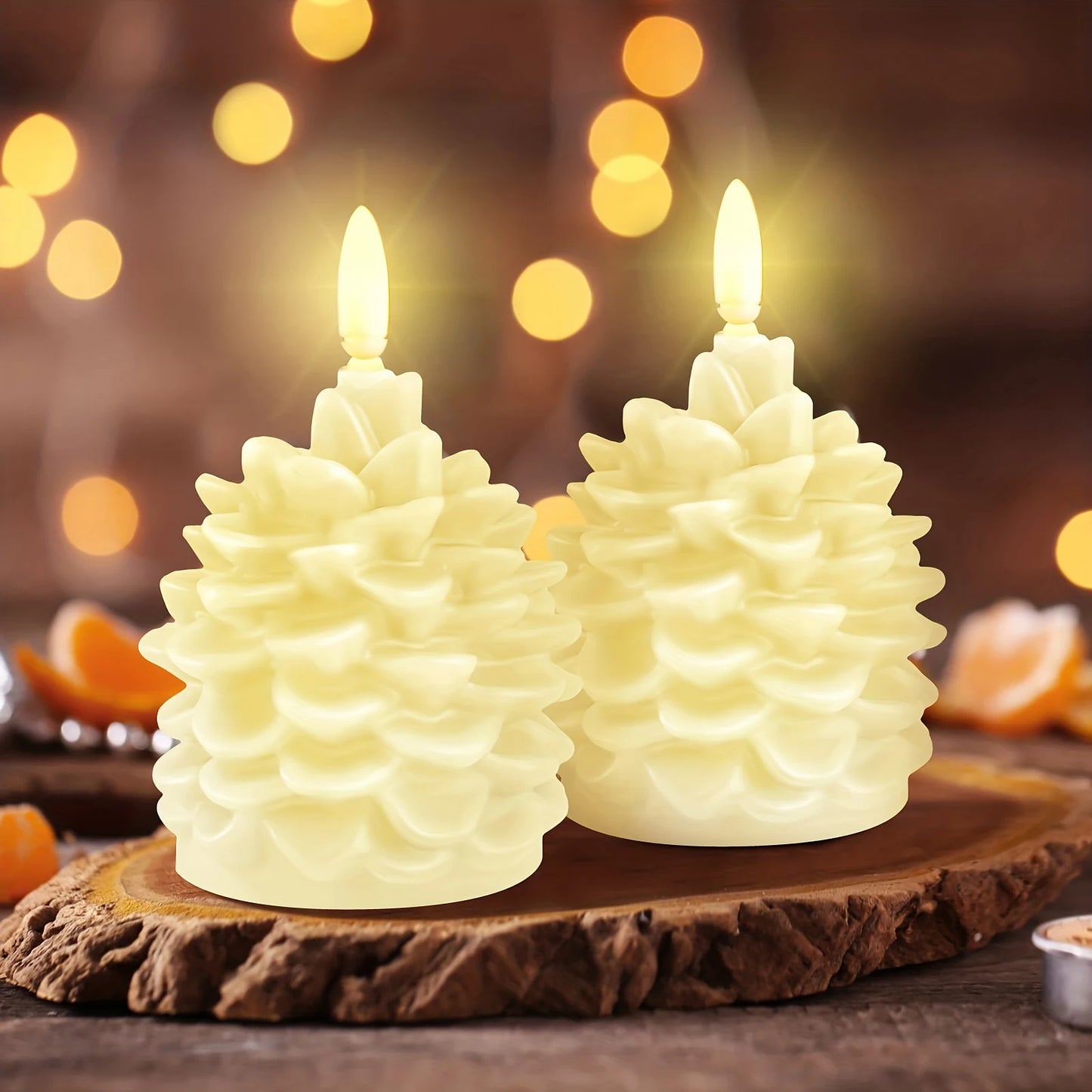 LED Flameless Pinecone Candle