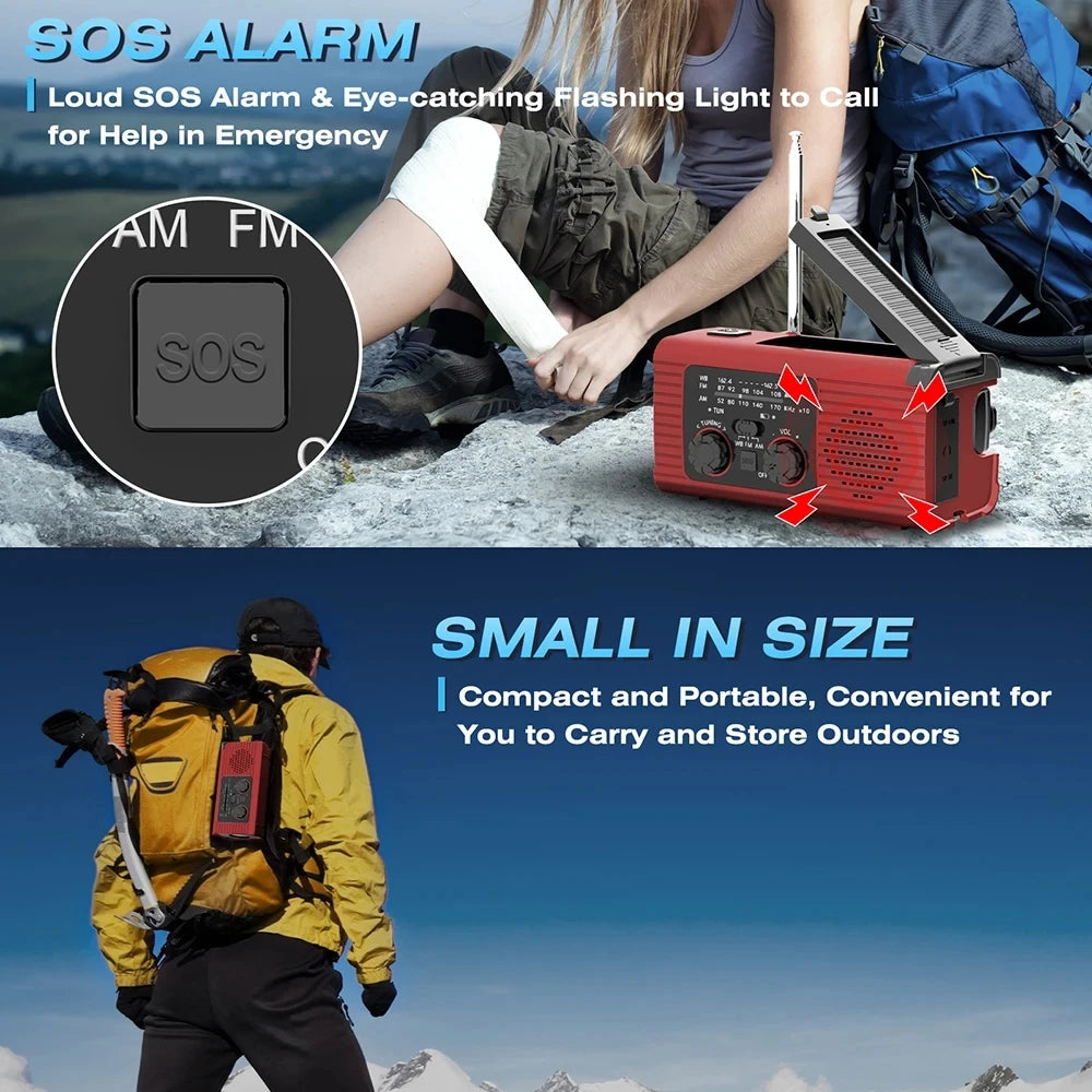 SOS Alarm Emergency Hand Crank NOAA Radio