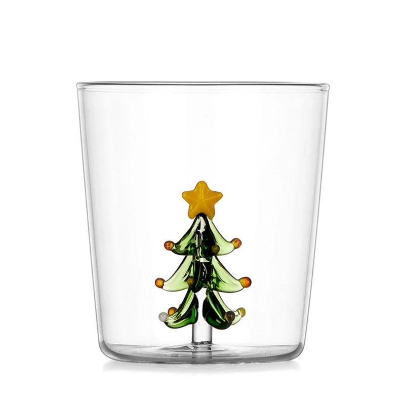 3D Christmas Festive Glass Cup