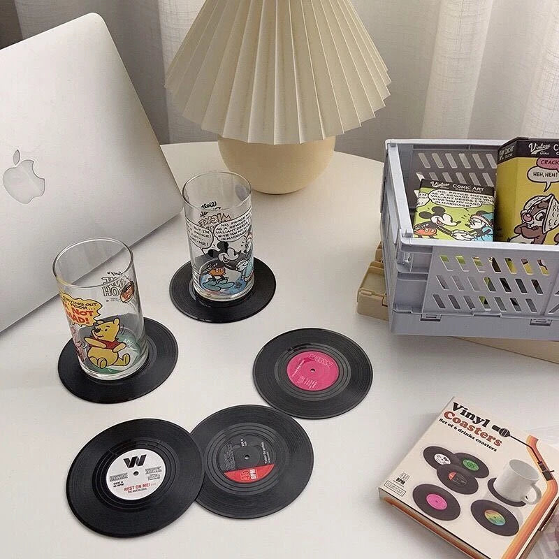 Retro Vinyl Record Coasters