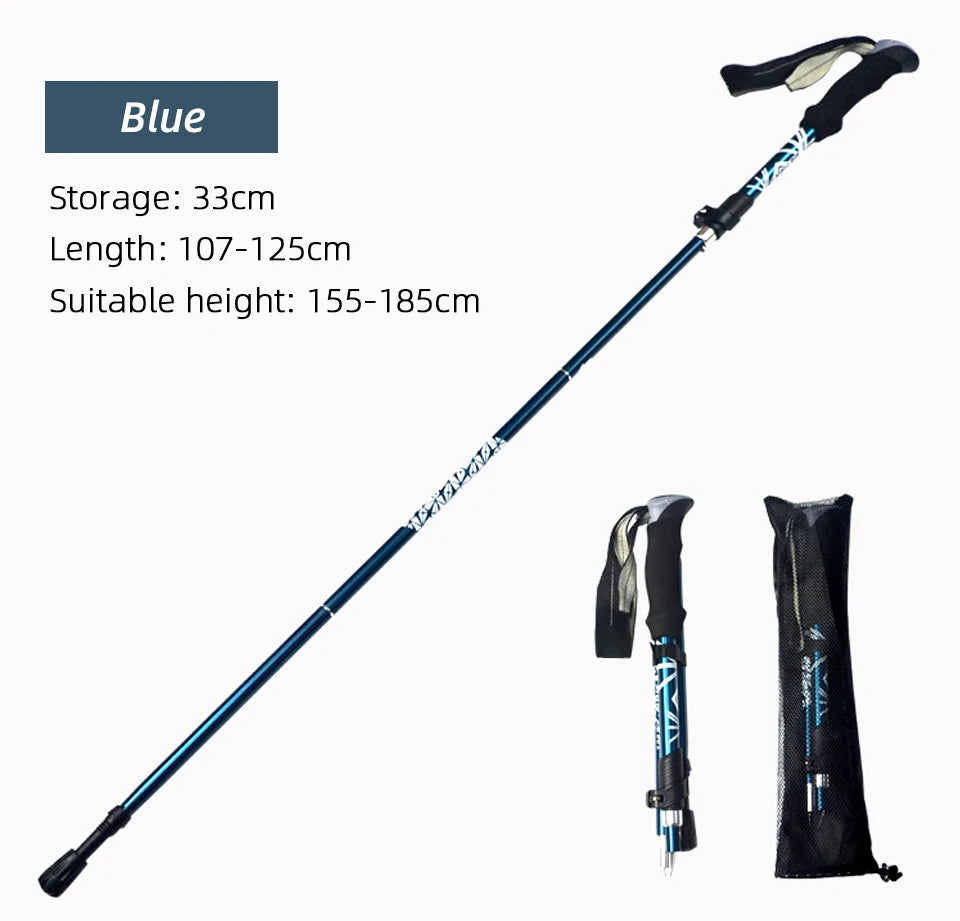 5 Section Foldable Trekking Pole Portable Hiking & Walking Stick