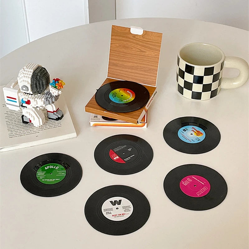 Retro Vinyl Record Coasters