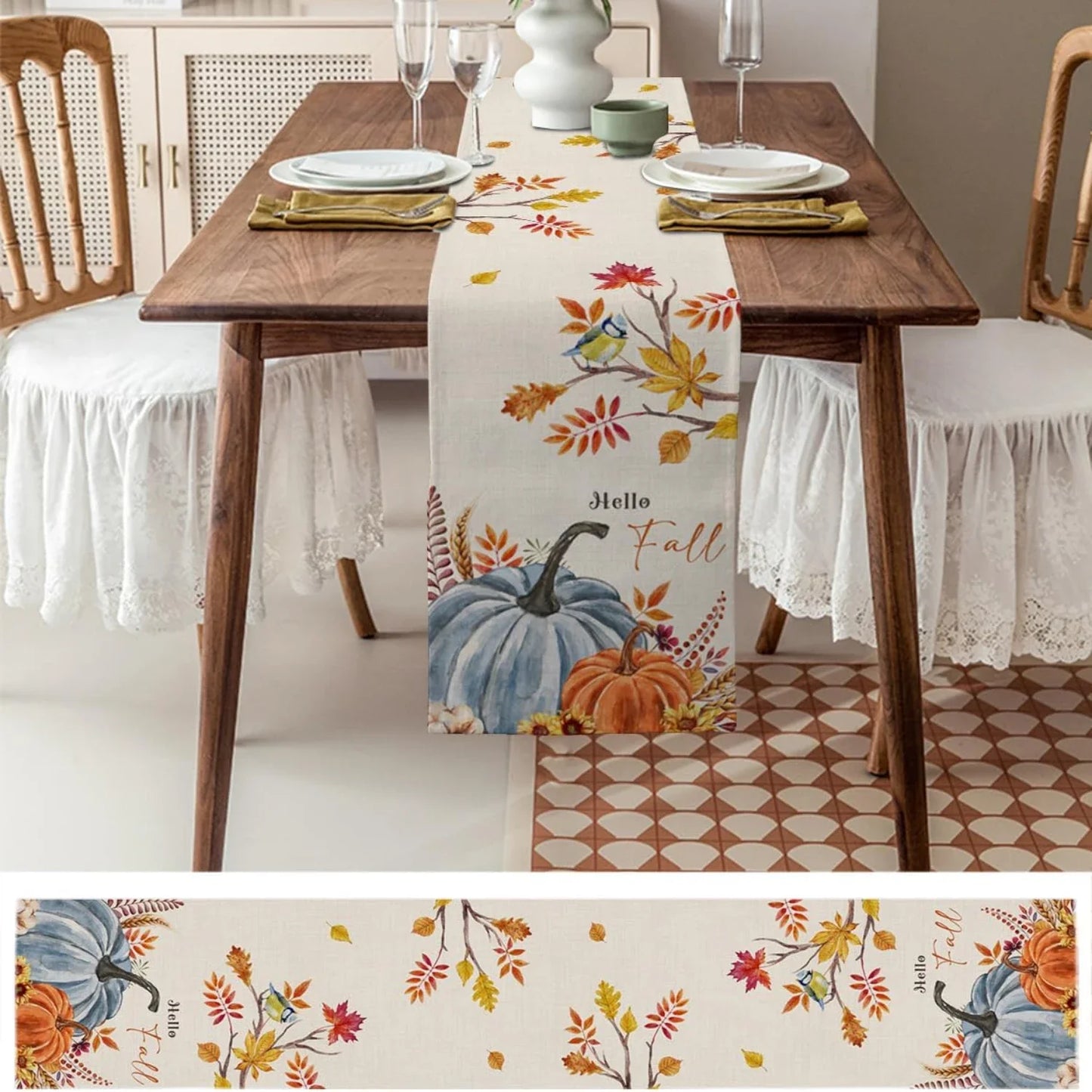 Fall Pumpkin Table Runners