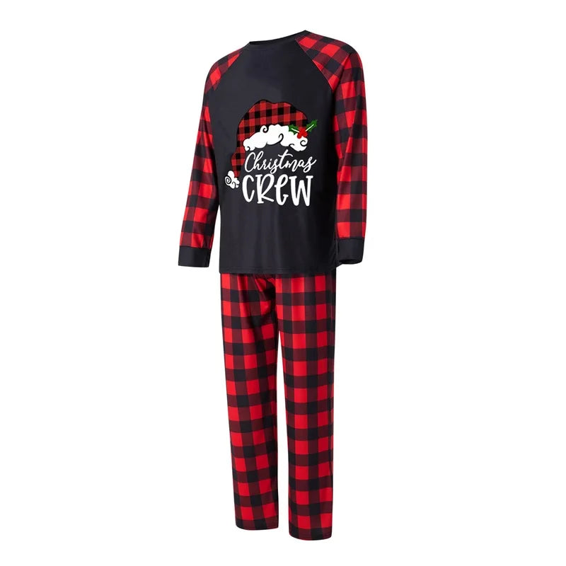 Black and Red Family Matching Christmas Pajama Set