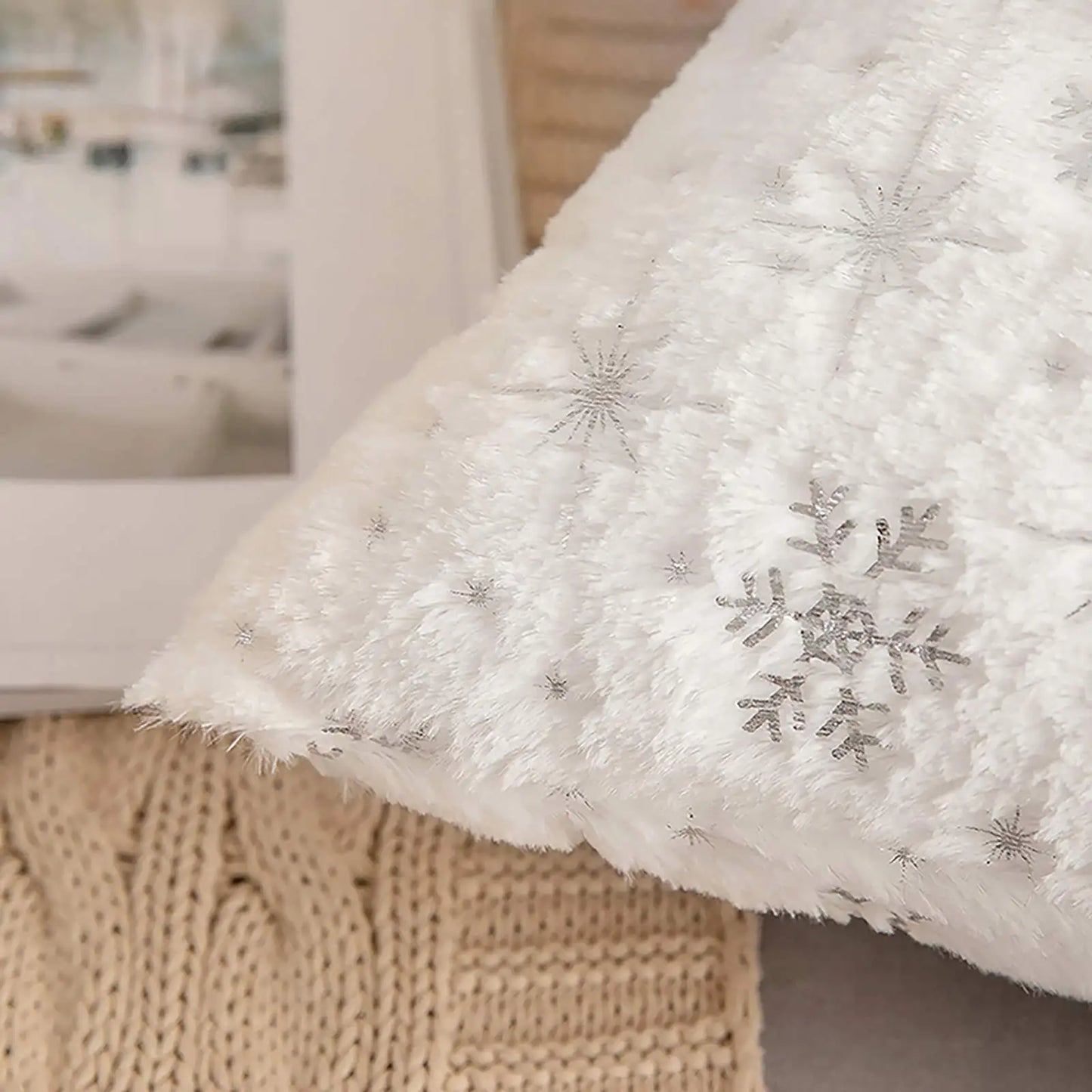 Plush Snowflake Pillow Cover