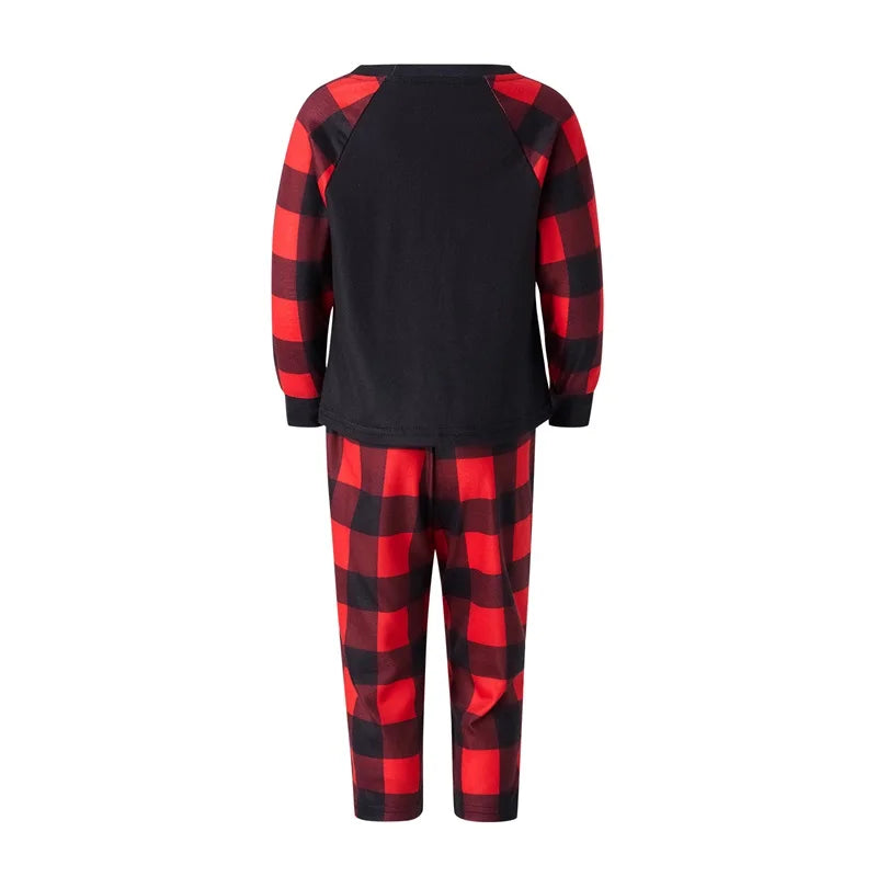 Black and Red Family Matching Christmas Pajama Set