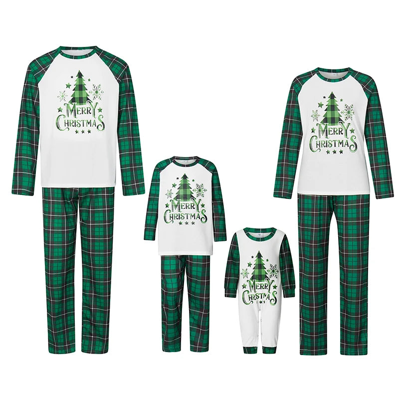 Green Plaid Family Matching Christmas Pajama Set