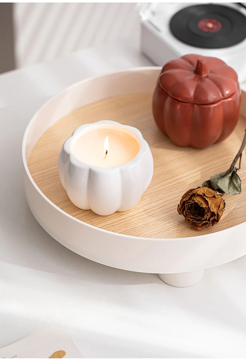 Ceramic Pumpkin Candle Cups