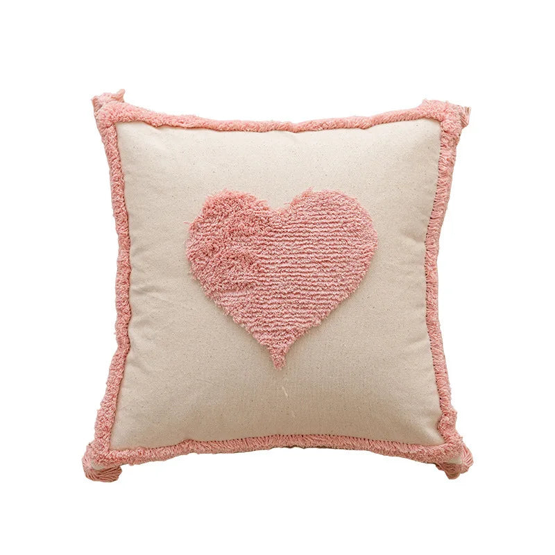 Nordic Pink Valentine's Day Pillow Cover