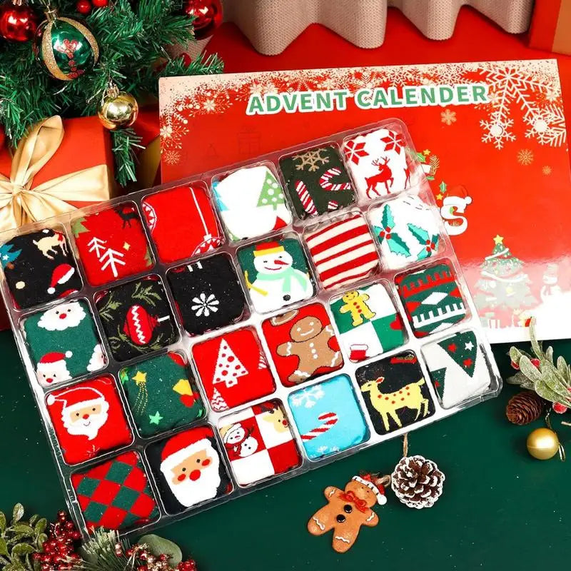 Christmas Countdown Advent Calendar- 24 Days of Socks