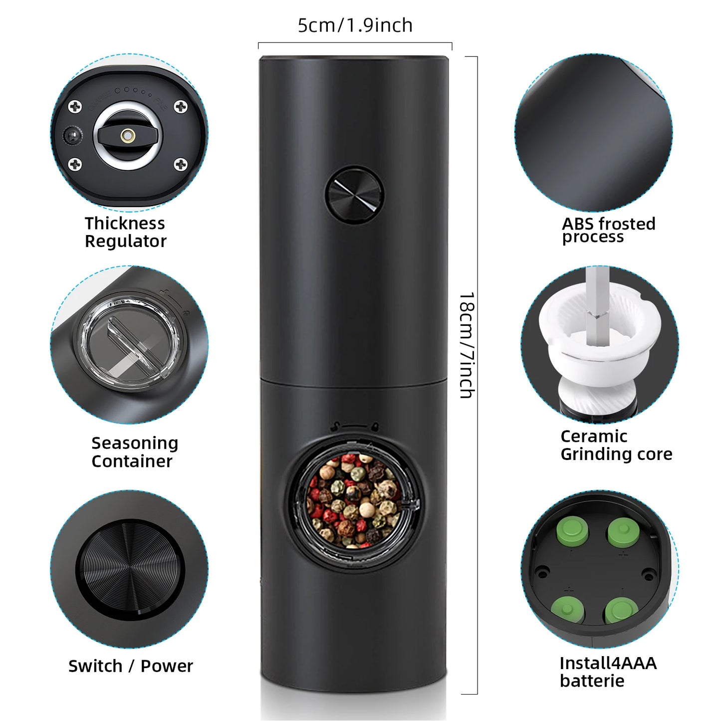 Electric Automatic Pepper Mill And Salt Grinder