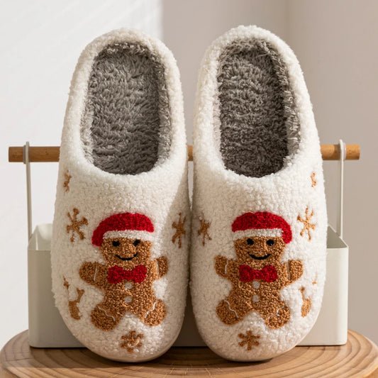 Slippers- Women Christmas Gingerbread Man