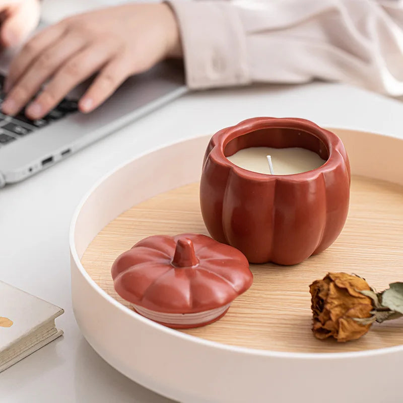 Ceramic Pumpkin Candle Cups