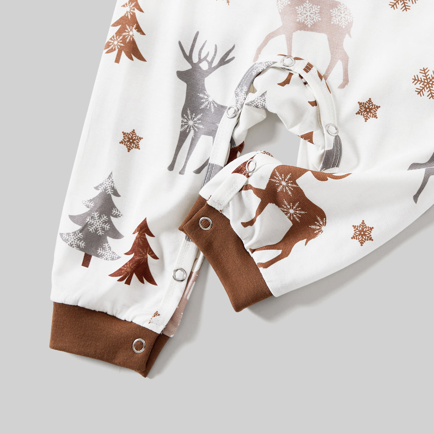 Neutral Reindeer & Trees Print Family Christmas Pajamas