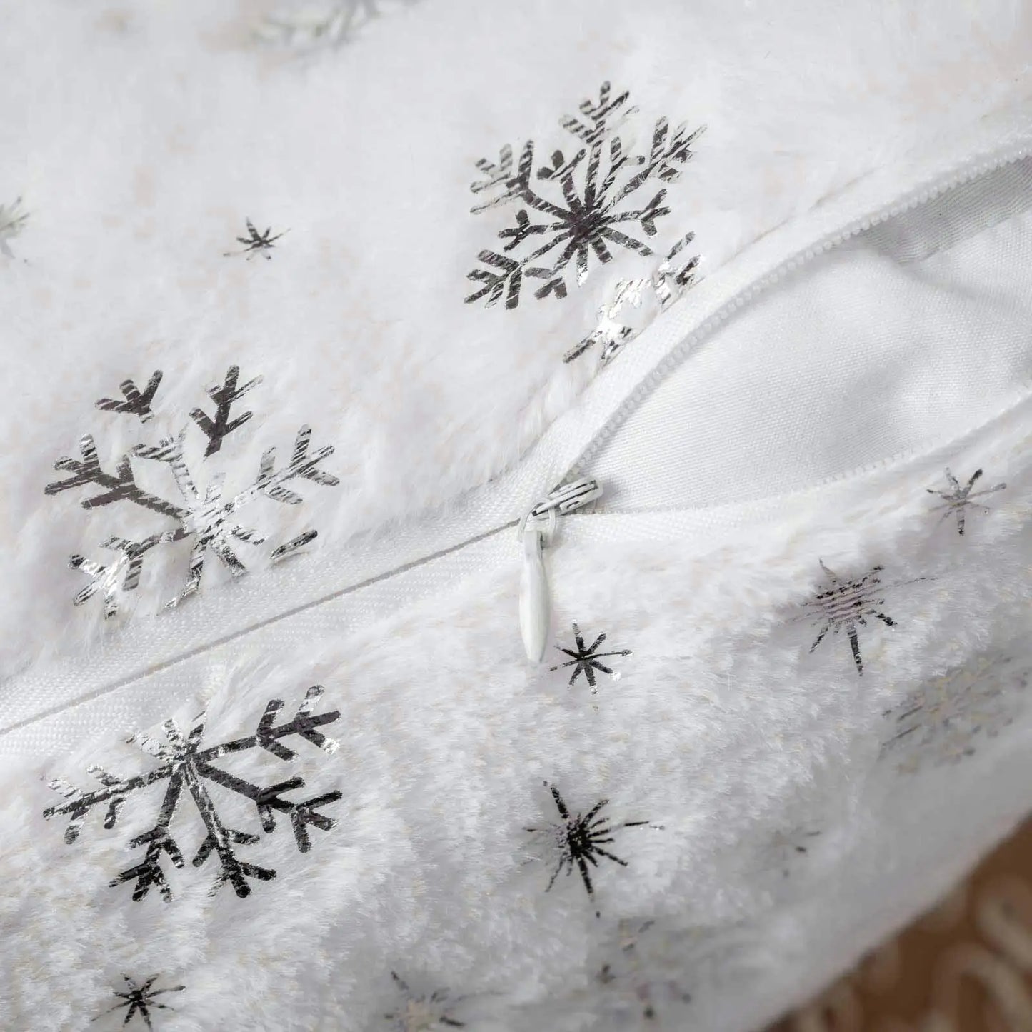 Plush Snowflake Pillow Cover