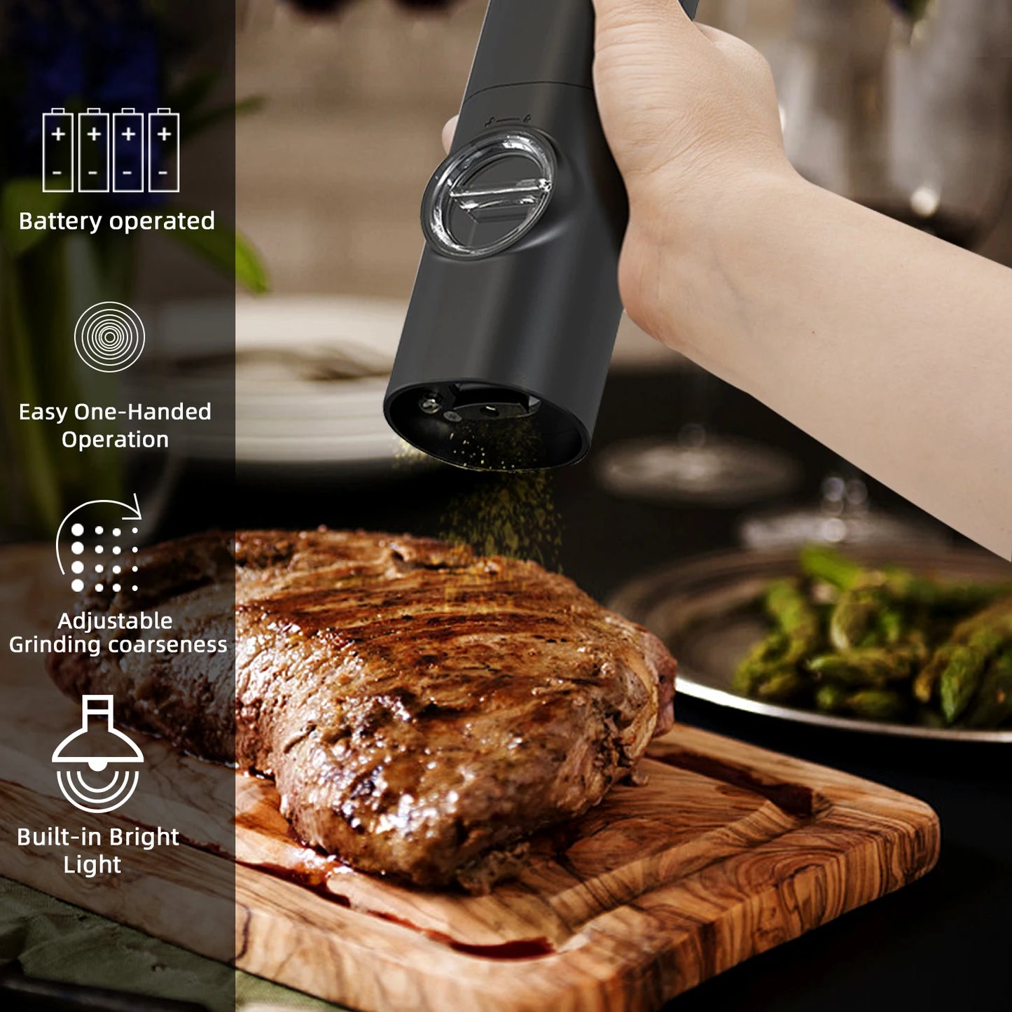 Electric Automatic Pepper Mill And Salt Grinder