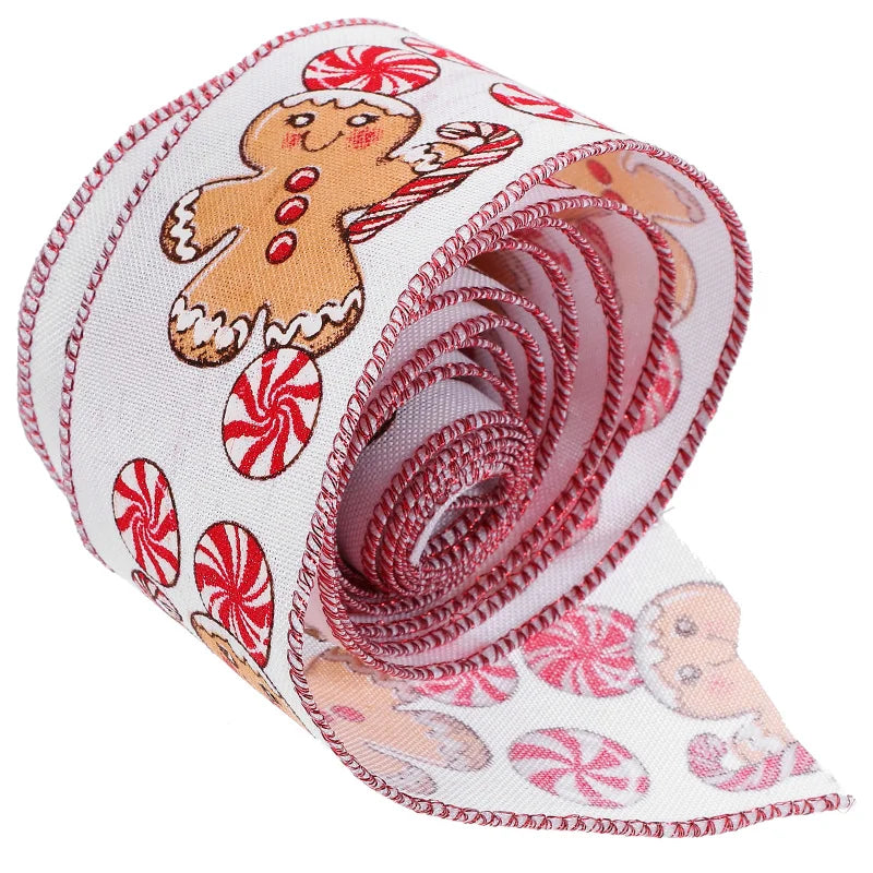 Gingerbread Handmade Wire Edge Ribbon