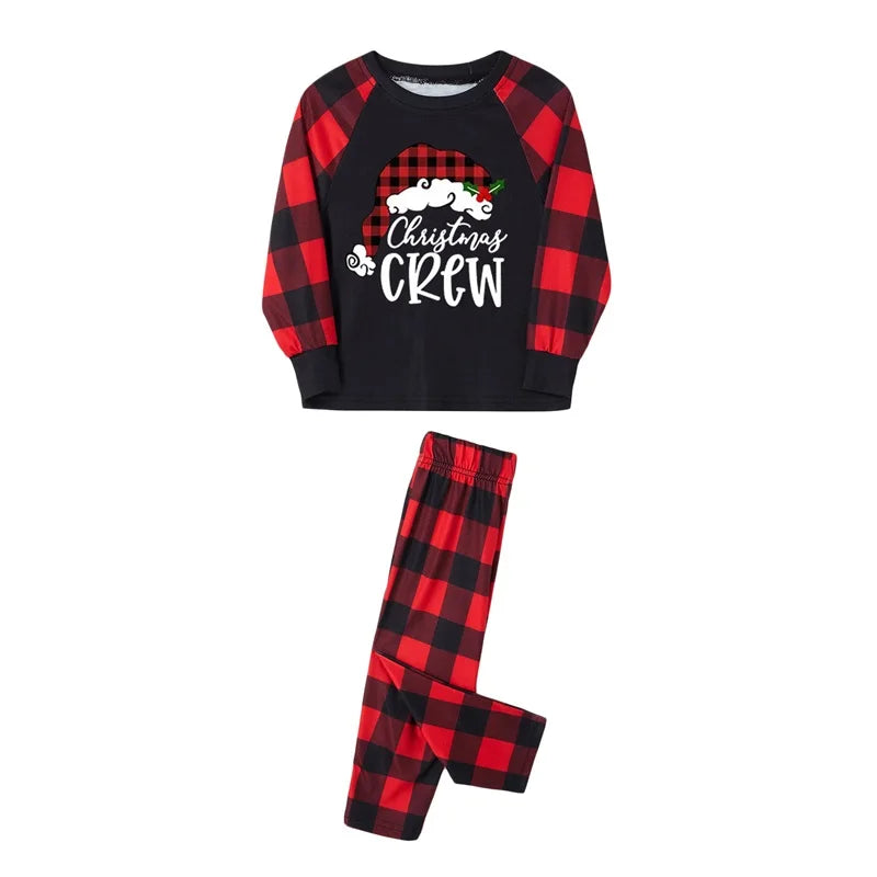 Black and Red Family Matching Christmas Pajama Set