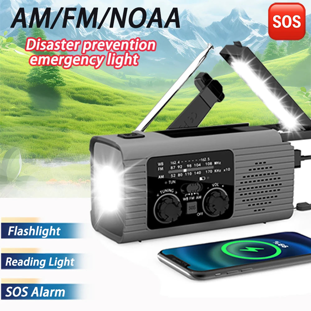 SOS Alarm Emergency Hand Crank NOAA Radio