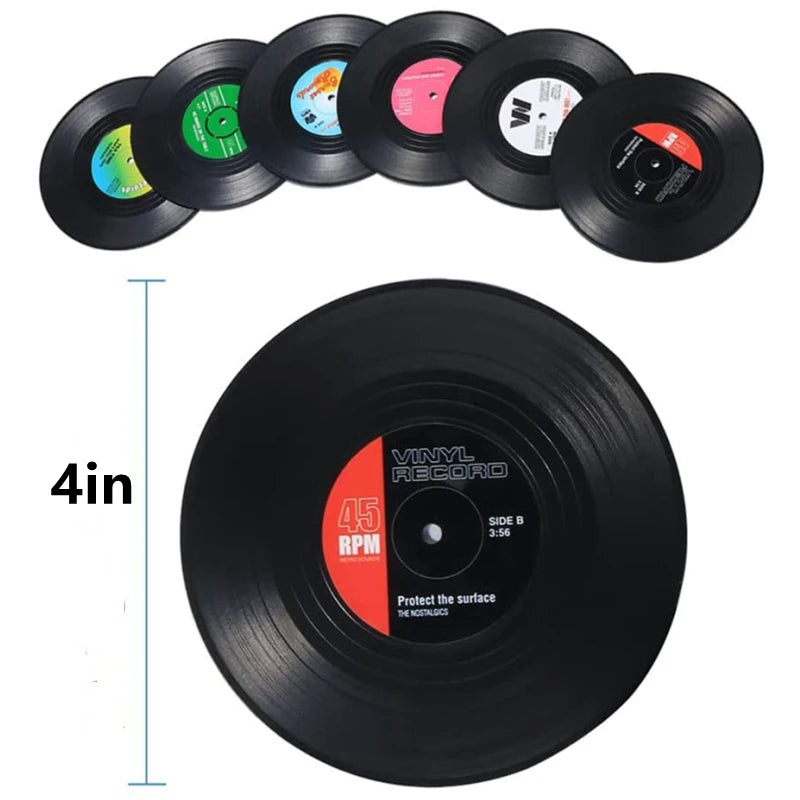 Retro Vinyl Record Coasters