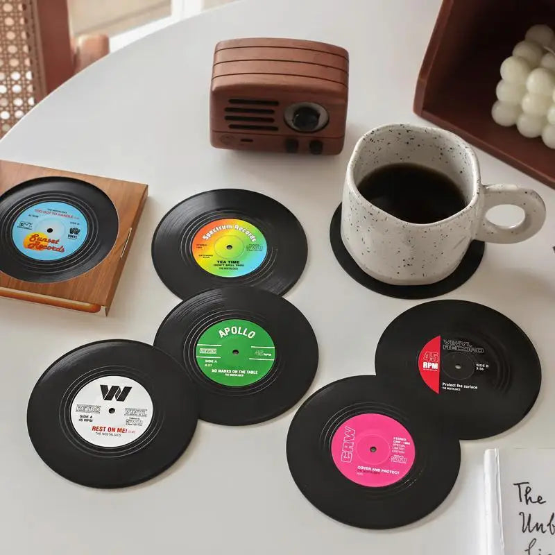 Retro Vinyl Record Coasters