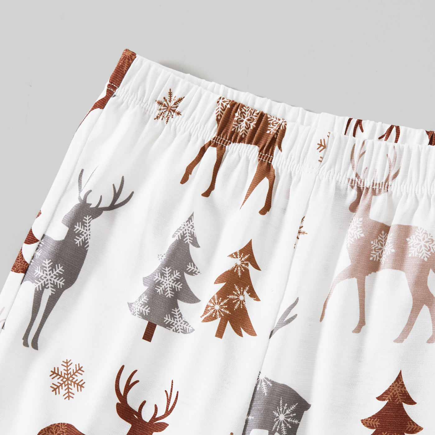 Neutral Reindeer & Trees Print Family Christmas Pajamas