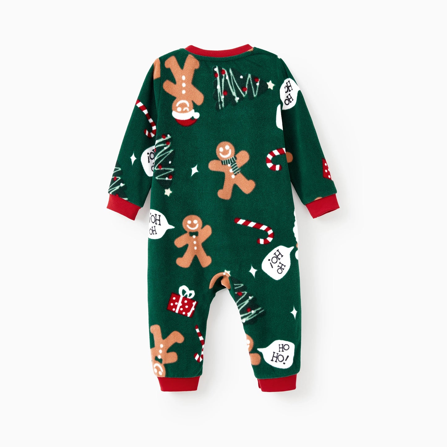 Green Gingerbread Family Christmas Pajama Set