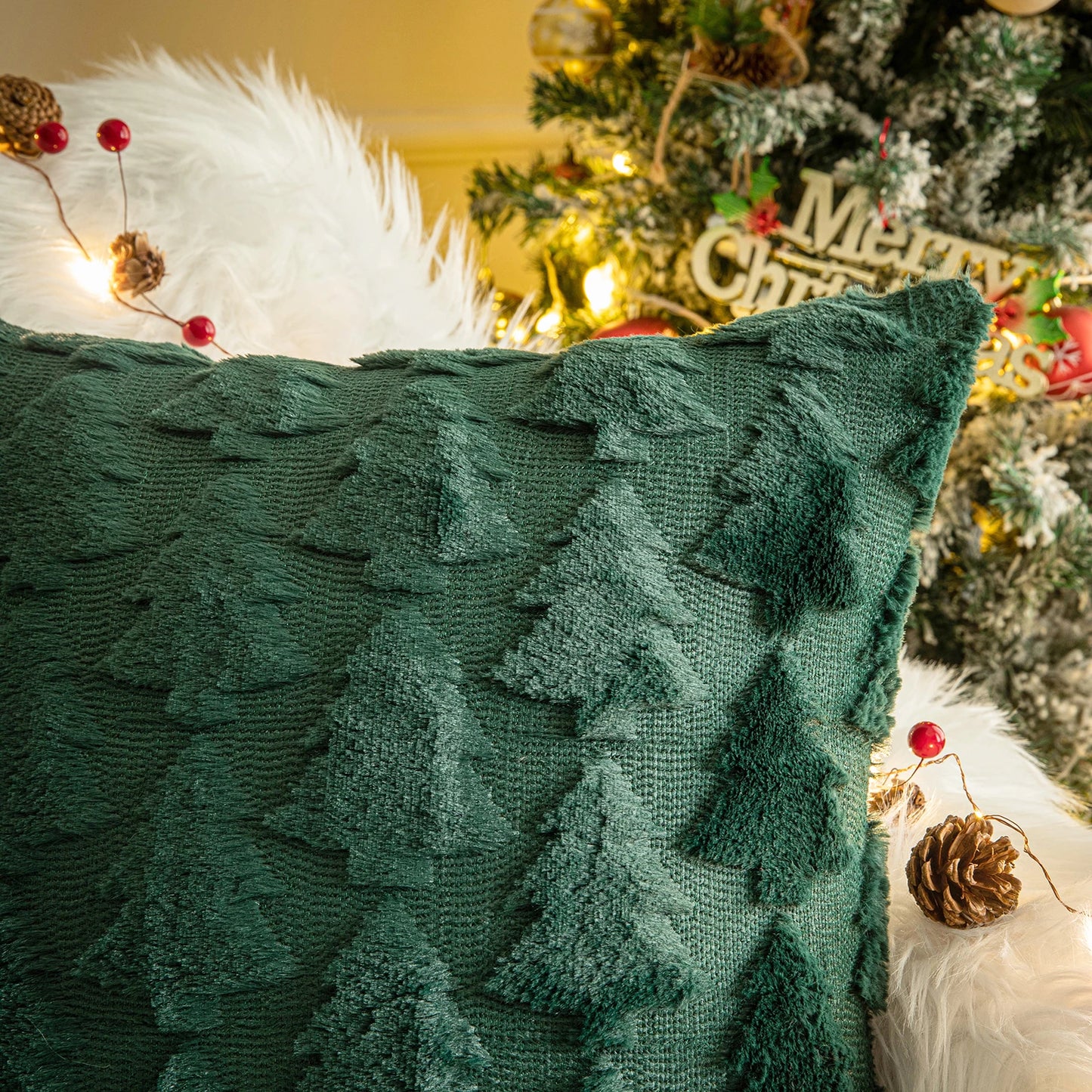 Christmas Tree or Snowflake Pillow Covers- set of 2