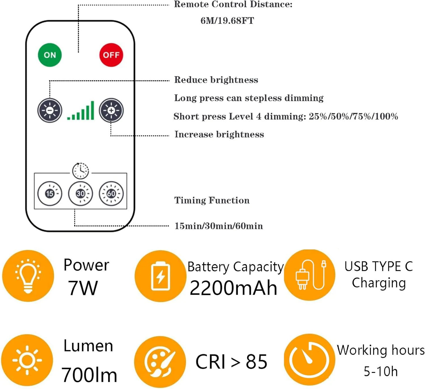 USB Rechargeable LED Bulb with Touch Control & Timer