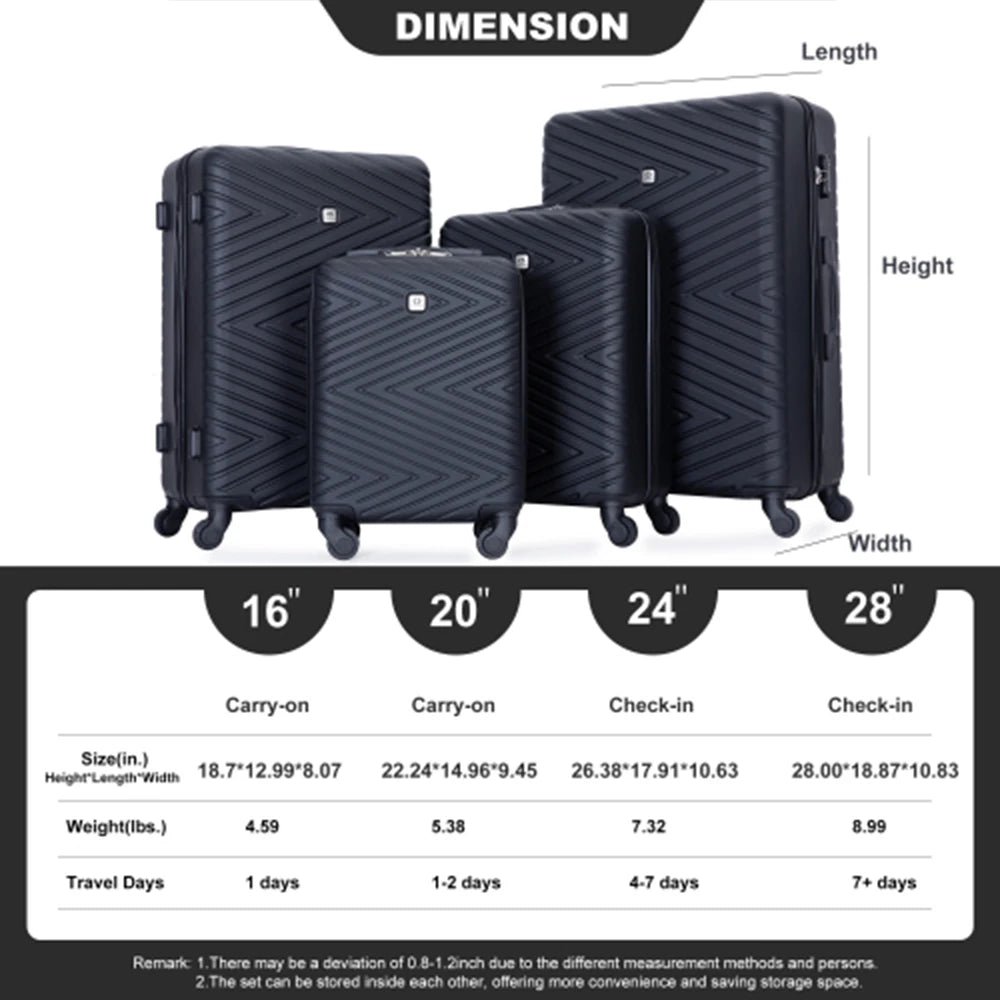 4-Piece Luggage Set With Spinner Wheels