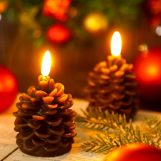 LED Flameless Pinecone Candle